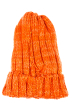 Шапка женская с комбинированной вязкой 259V001-3 оранжевый