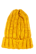 Шапка женская с комбинированной вязкой 259V001-3 желто-горчичный