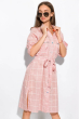 Платье-рубашка в крупную клетку 120PMB026 светло-розовый