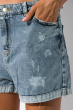 Модные джинсовы шорты 162P013 светло-синий