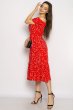 Платье в мелкий цветочек 632F010-2 красный