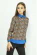 Блуза женская с геометрическим принтом 118P127-4 терракотовый / темно-синий