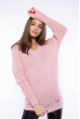 Свитер женский удлиненный 610F004 бледно-розовый Свитер женский удлиненный 610F004 бледно-розовый