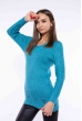 Свитер женский удлиненный 610F004 бирюзовый Свитер женский удлиненный 610F004 бирюзовый