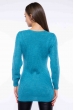 Свитер женский удлиненный 610F004 бирюзовый Свитер женский удлиненный 610F004 бирюзовый