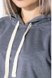 Свитшот женский с капюшоном 82PD367-1 серый
