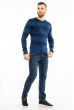 Пуловер в крупную полоску 619F1875 сине-чернильный