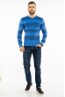 Пуловер в крупную полоску 619F1875 голубой / сизый