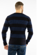 Пуловер в крупную полоску 619F1875 черно-синий