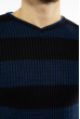 Пуловер в крупную полоску 619F1875 черно-синий