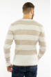 Пуловер в крупную полоску 619F1875 молочный / капучино