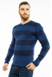 Пуловер в крупную полоску 619F1875 сине-чернильный
