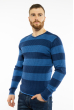 Пуловер в крупную полоску 619F1875 темно-синий / голубой