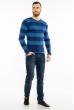 Пуловер в крупную полоску 619F1875 темно-синий / голубой