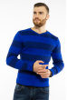 Пуловер в крупную полоску 619F1875 электрик / темно-синий