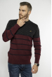 Стильный мужской свитер 85F059 грифельно-бордовый