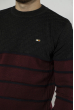 Стильный мужской свитер 85F059 грифельно-бордовый