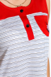 Ночная рубашка женская в полоску 107P2734 бело-красный