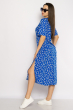 Платье с разрезом принт Ромашка 632F017 синий