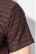 Поло мужское полосатые 185F158-2 черно-бордовый