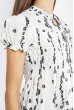 Блуза женская удлиненная из хлопка 118P296 бело-черный