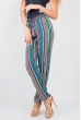 Брюки женские летние, тонкие №297F001 бордово-бирюзовый