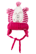 Шапка детская (для девочки) со зверьком 65PG17-031 junior малиново-розовый