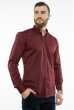 Рубашка мужская с воротником стойка 204P3185 бордовый