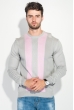 Джемпер мужской в полоску вертикальную 50PD312 серо-розовый