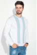 Джемпер мужской в полоску вертикальную 50PD312 бело-голубой