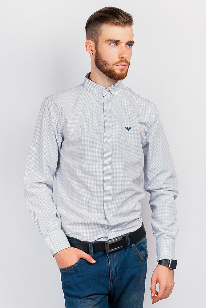Рубашка мужская мелкая клеточка 333F004