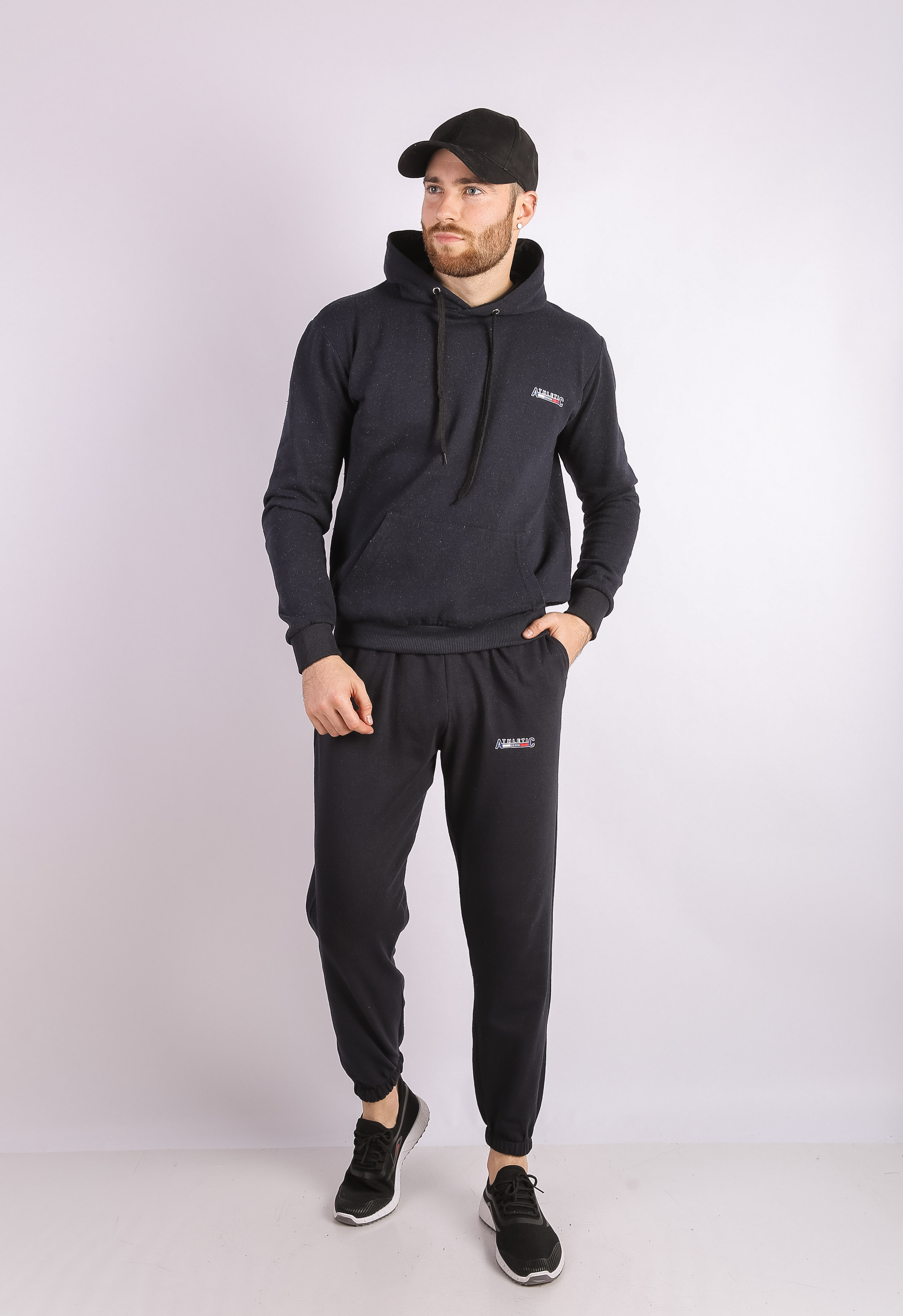 

Костюм спортивный мужской темно-синий 85F546-2 на тонком флисе