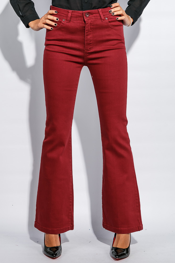 

Брюки женские расклешенные к низу 413F004, Марсала