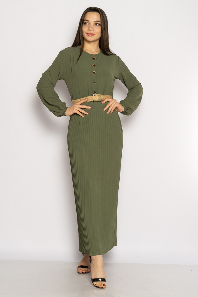 

Платье с плиссированной юбкой 640F002-1, Хаки;бежевый