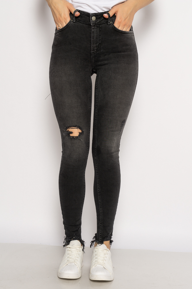 

Джинсы Skinny с разрезом на колене 638F008, Черный