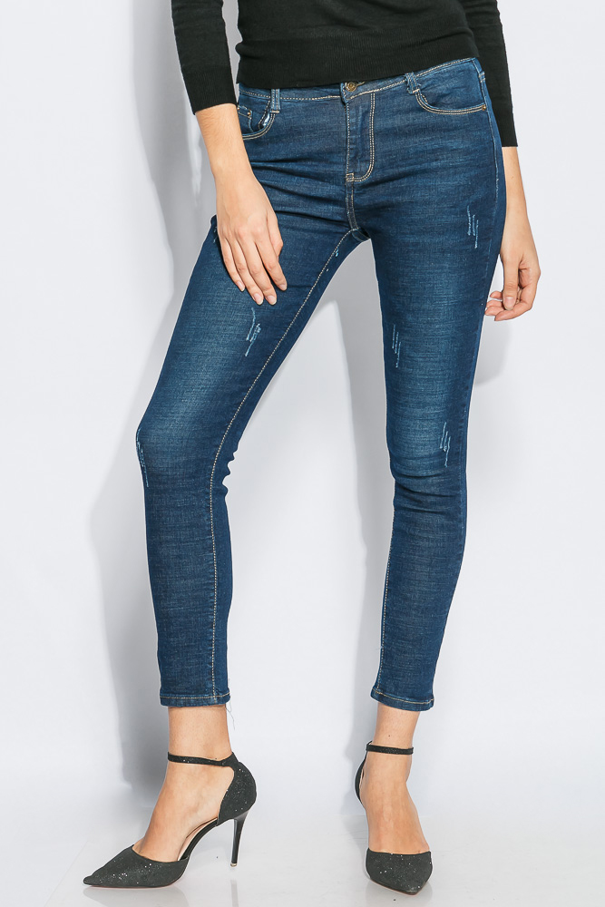 Джинсы женские однотонные 915K002-1