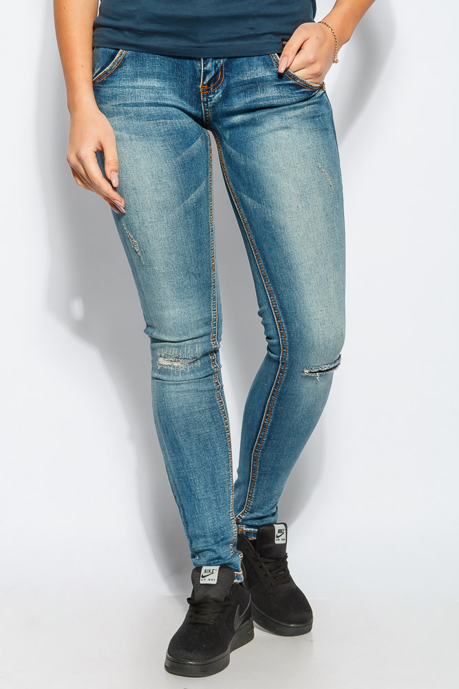 Джинсы женские рваные коленки 928K001