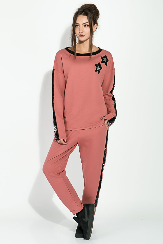 Костюм спортивный женский, с пайетками 70P0031