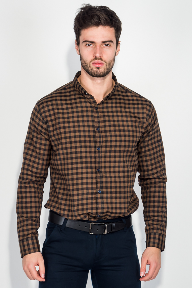 Рубашка мужская в клетку, стиль casual 511F001