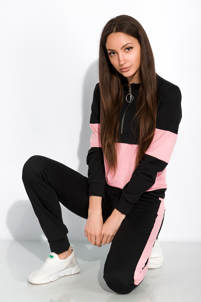 

Спортивный костюм с лампасами 151P164, Черный/капучино;черно-красный;черно-розовый