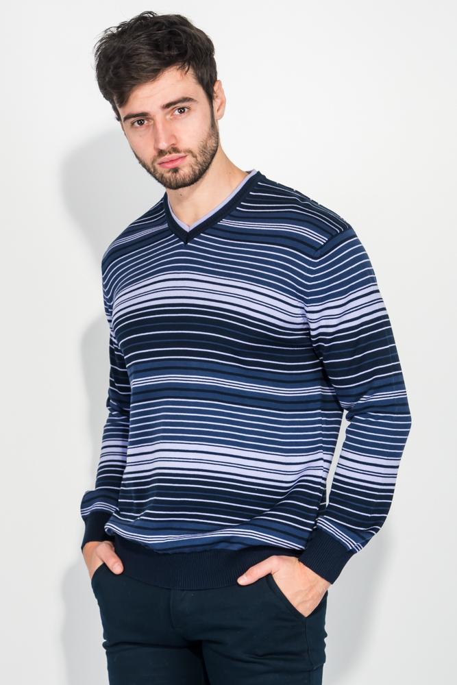 Пуловер мужской в полоску 50PD513