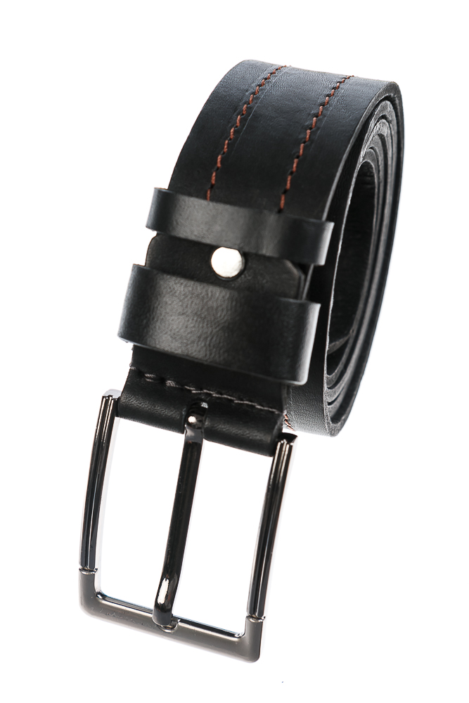 

Ремень с классической пряжкой и контрастным швом 97P021-3, Черный