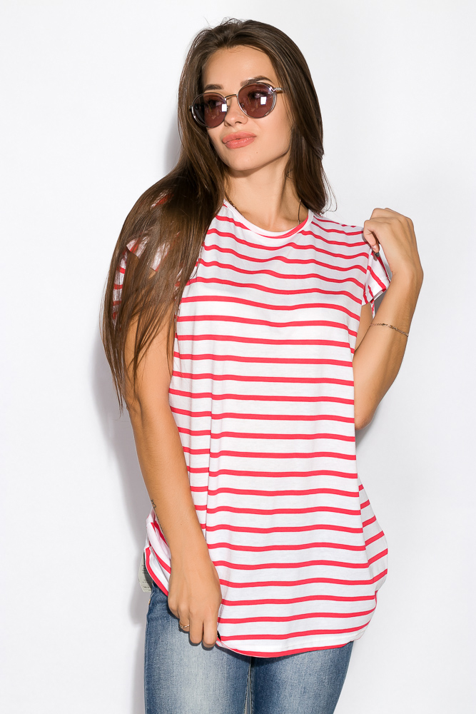 

Футболка батал 122P012-3, Бело-малиновый