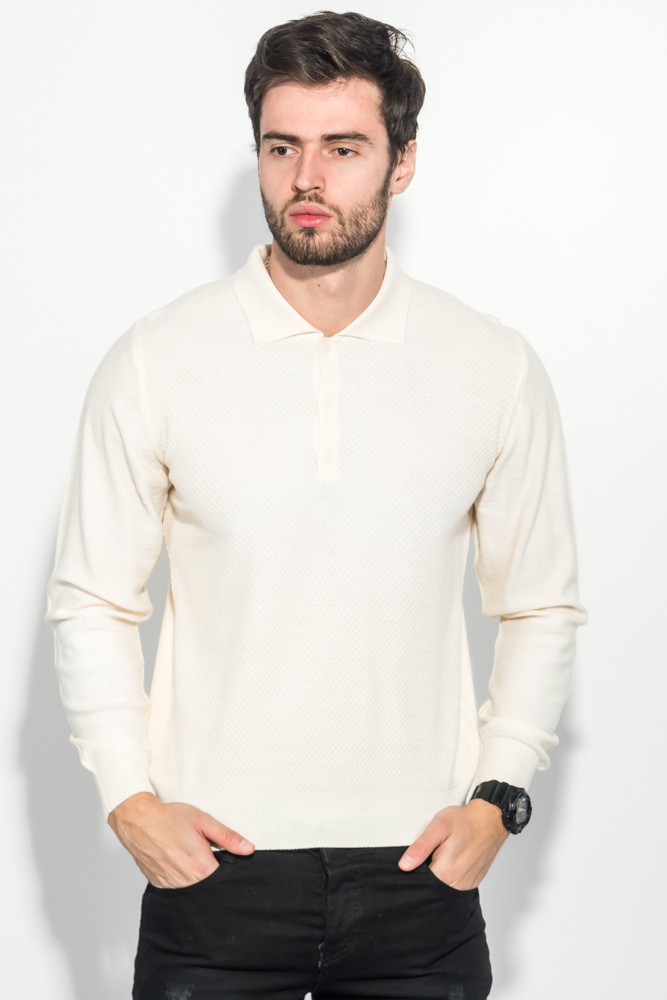 Пуловер мужской с фактурным узором «Соты»  50PD545