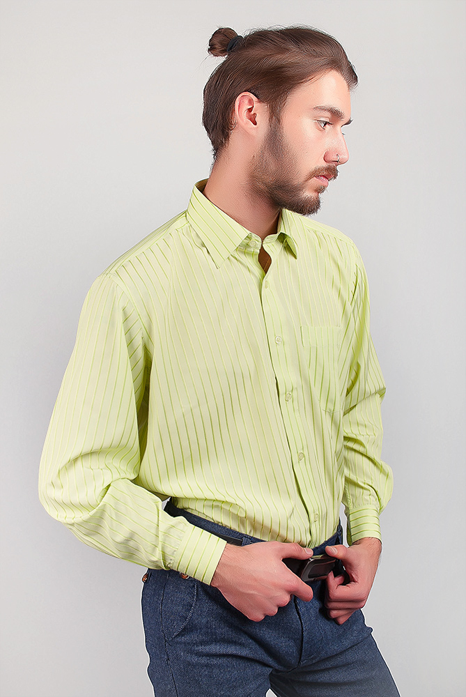 Рубашка мужская салатовая Fra №868-10