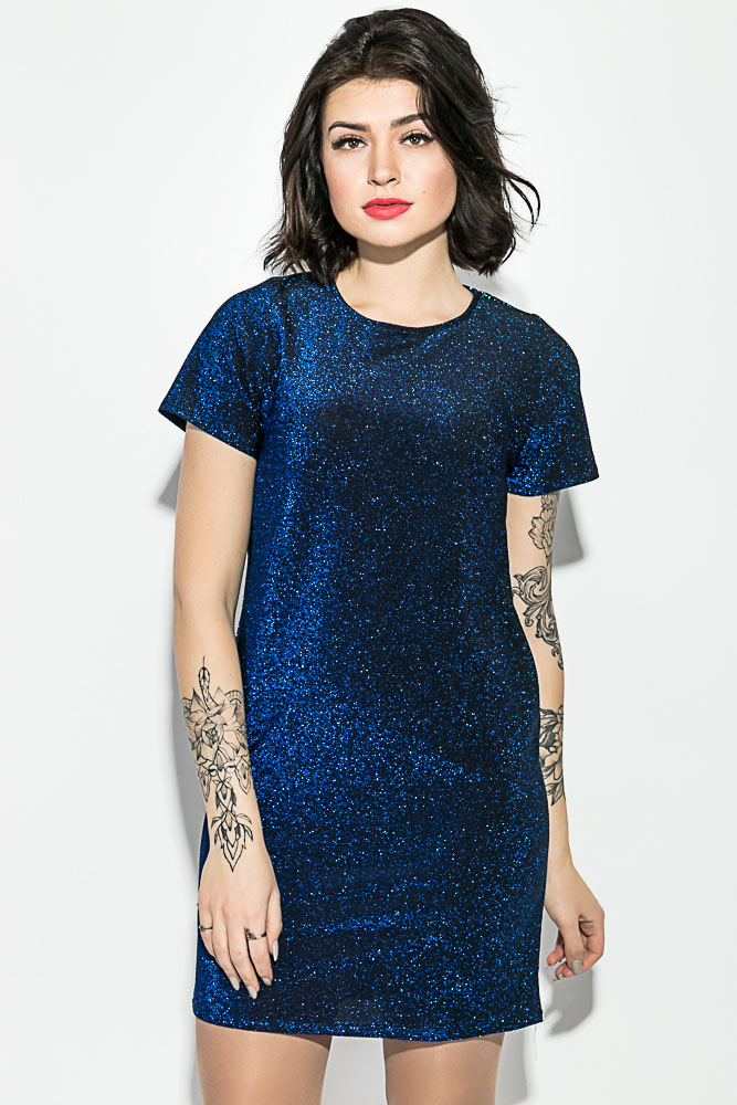 Платье женское, свободного покроя с люриксом  64PD353-2