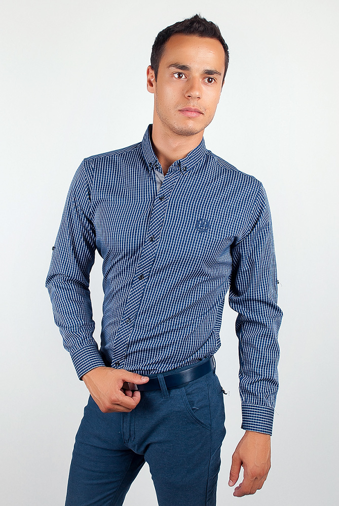 Рубашка мужская в мелкую клетку №94F089