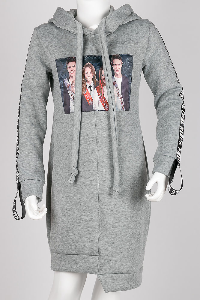 

Платье на флисе 120PU004-2 junior, Серый меланж