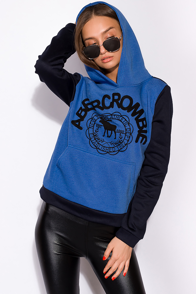 

Худи женское, на флисе 120PM021, Джинс/серый;светло-серый/белый;серо-белый;темно-синий/джинс